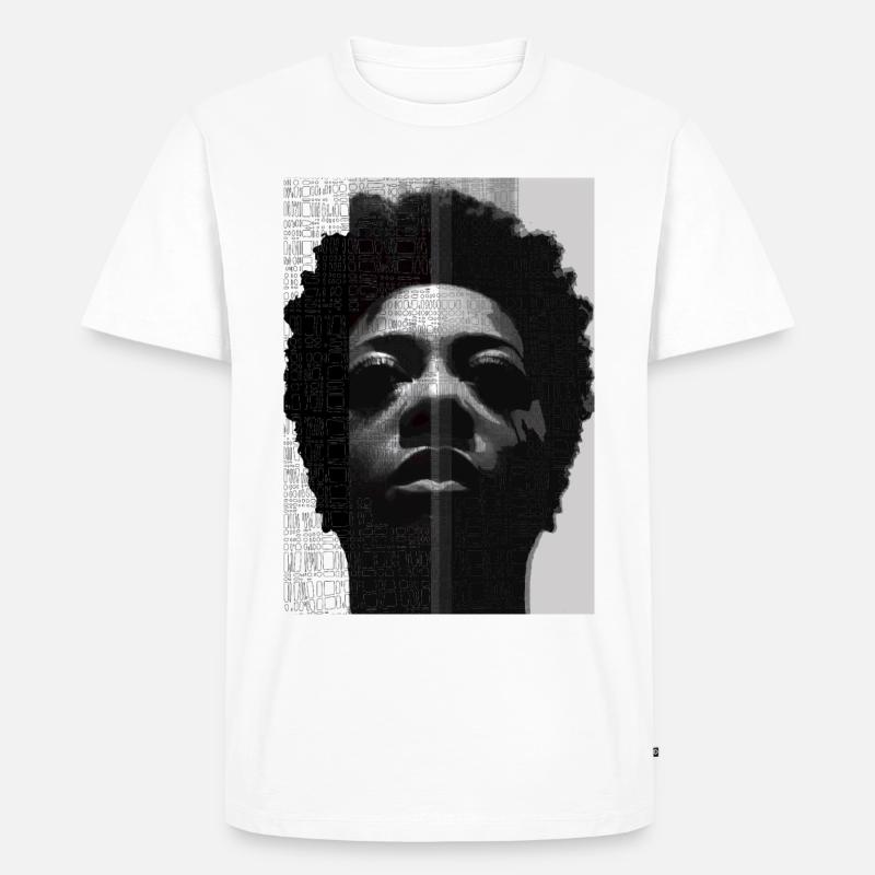Afro Mädchen - Männer Premium Bio T-Shirt - Weiß