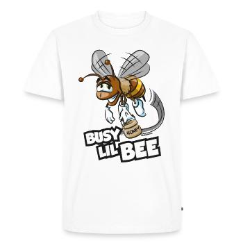 Petite abeille occupée - Abeille industrieuse au miel - T-shirt Premium bio Homme - blanc - Devant - Nico (187cm)
