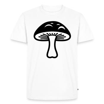 mushroom - Men's Premium Organic T-Shirt - white - Front - Nico (187cm)