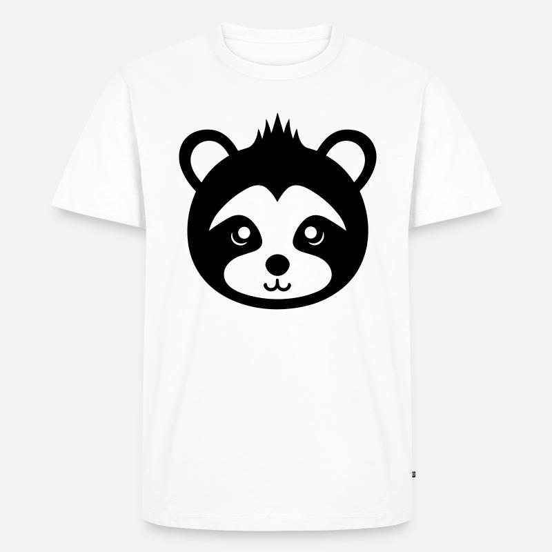 Panda-Kopf - Männer Premium Bio T-Shirt - Weiß
