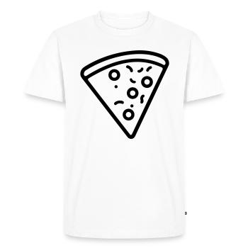 Pizza slice - Men's Premium Organic T-Shirt - white - Front - Nico (187cm)