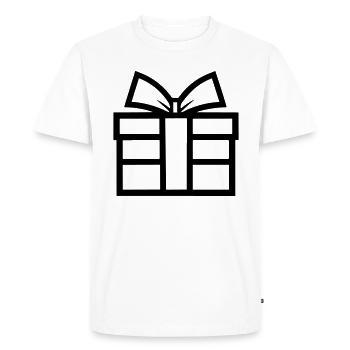 Boite icon de cadeau - T-shirt Premium bio Homme - blanc - Devant - Nico (187cm)