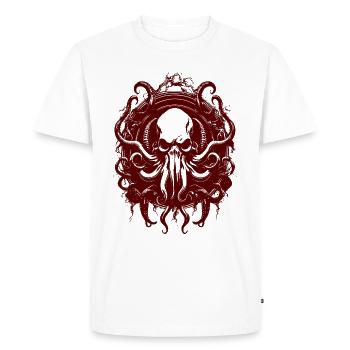 Octopus Monster Sea Deep Sea Red - Men's Premium Organic T-Shirt - white - Front - Nico (187cm)
