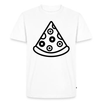Pizza slice - Men's Premium Organic T-Shirt - white - Front - Nico (187cm)