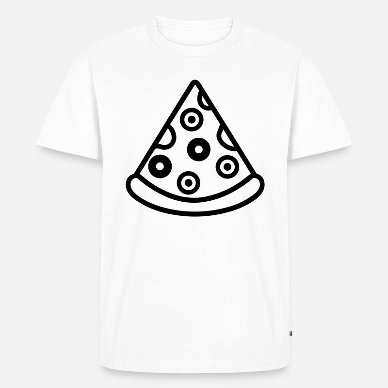 Pizzastück - Männer Premium Bio T-Shirt - Weiß