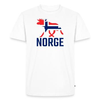 Norge Elk / Norvège drapeau vacances voyage cadeau - T-shirt Premium bio Homme - blanc - Devant - Nico (187cm)