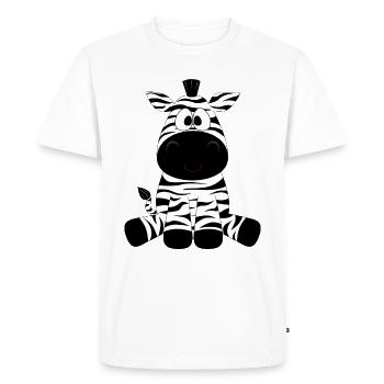 Zebo le zèbre rigolo - T-shirt Premium bio Homme - blanc - Devant - Nico (187cm)