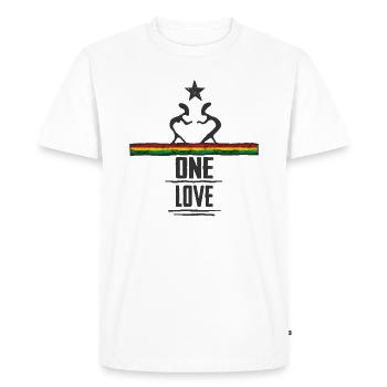 one love reggae - T-shirt Premium bio Homme - blanc - Devant - Nico (187cm)