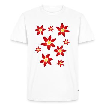 Fleurs, fleurs - T-shirt Premium bio Homme - blanc - Devant - Nico (187cm)