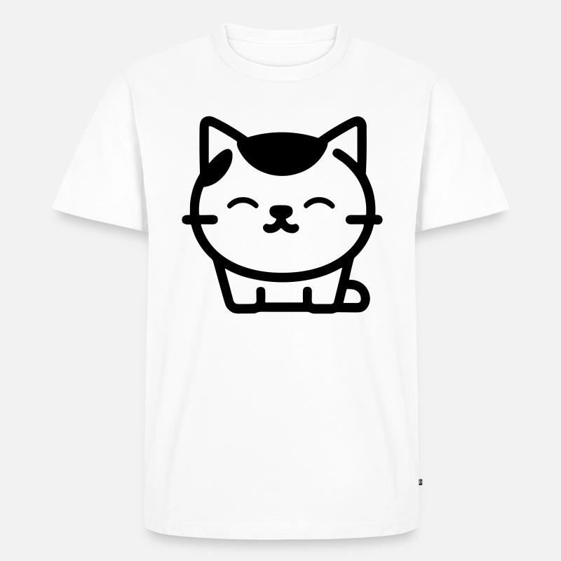 Katze - Männer Premium Bio T-Shirt - Weiß