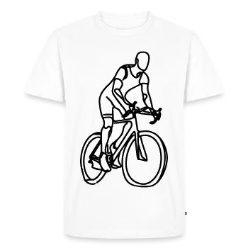 Croquis de cyclisme - T-shirt Premium bio Homme - blanc - Devant - Nico (187cm)