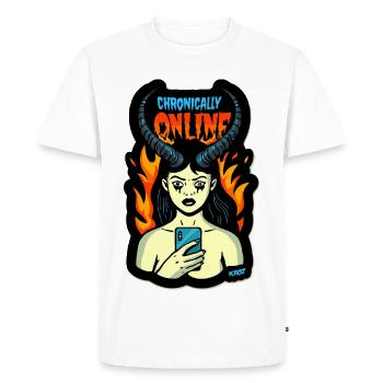 Chronically Online Inferno Maiden - Men's Premium Organic T-Shirt - white - Front - Nico (187cm)