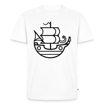 Bateau pirate - T-shirt Premium bio Homme - blanc - Devant - Nico (187cm)