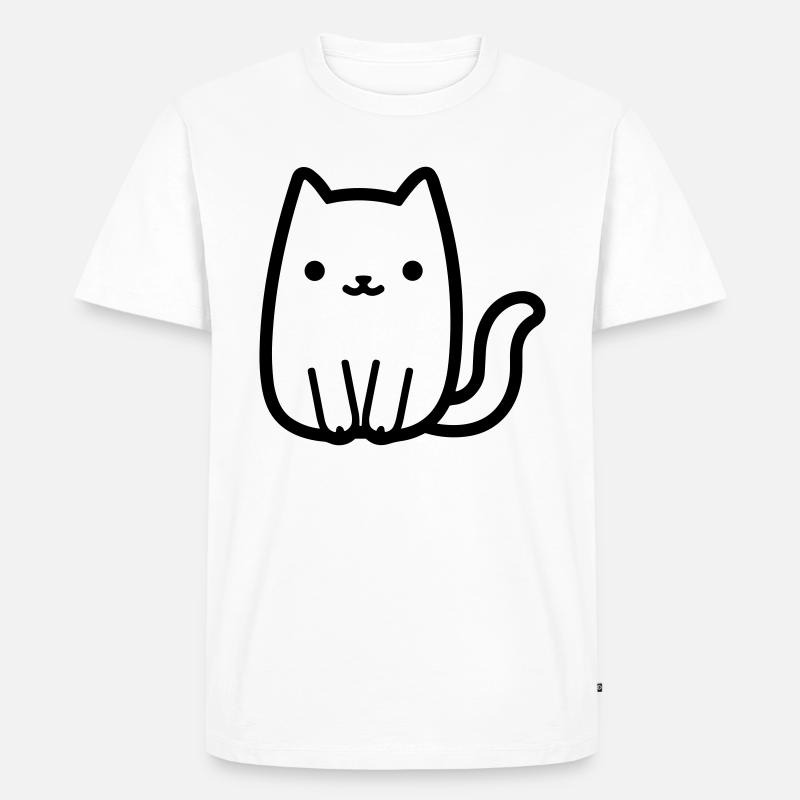 Katze - Männer Premium Bio T-Shirt - Weiß