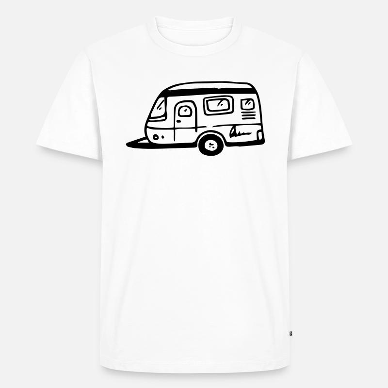 Wohnwagen Camping Wohnanhänger - Männer Premium Bio T-Shirt - Weiß
