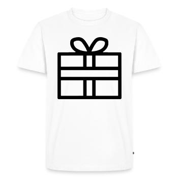 Petite boite cadeau - T-shirt Premium bio Homme - blanc - Devant - Nico (187cm)