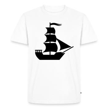 Bateau pirate - T-shirt Premium bio Homme - blanc - Devant - Nico (187cm)