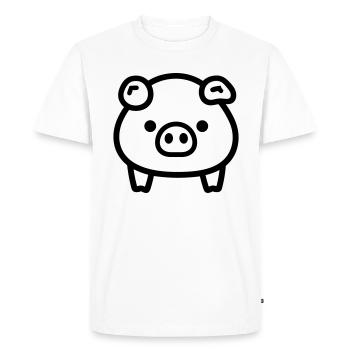 pig - Men's Premium Organic T-Shirt - white - Front - Nico (187cm)