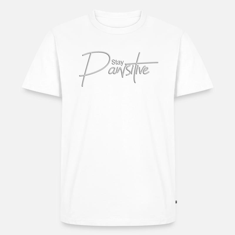 StayPawsitive - Männer Premium Bio T-Shirt - Weiß