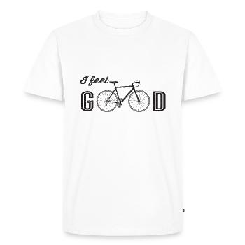 I feel Good Fahrrad Design Kreativ Positiv Retro - Men's Premium Organic T-Shirt - white - Front - Nico (187cm)