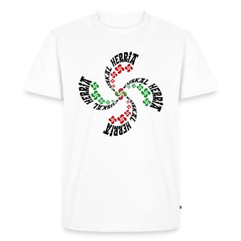 Croix du Pays Basque - T-shirt Premium bio Homme - blanc - Devant - Nico (187cm)