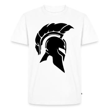 Spartan Helmet - Men's Premium Organic T-Shirt - white - Front - Nico (187cm)