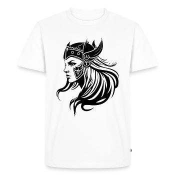 Viking Femme Guerrière Viking - T-shirt Premium bio Homme - blanc - Devant - Nico (187cm)