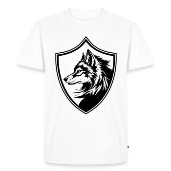 Wolf Coat of Arms Silhouette - Men's Premium Organic T-Shirt - white - Front - Nico (187cm)