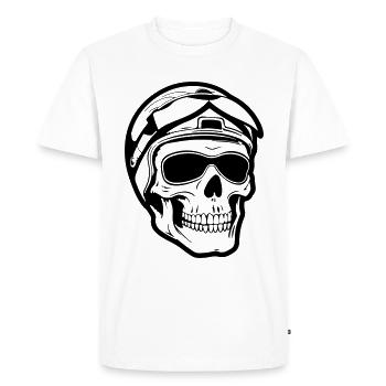 Skeleton Biker - Men's Premium Organic T-Shirt - white - Front - Nico (187cm)