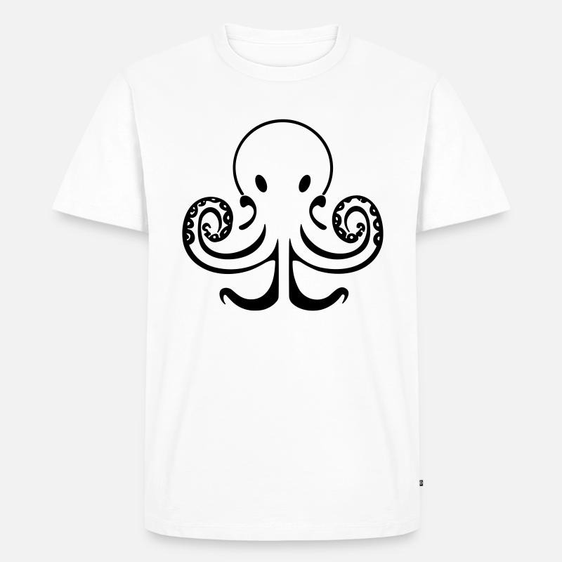 Krake - Männer Premium Bio T-Shirt - Weiß