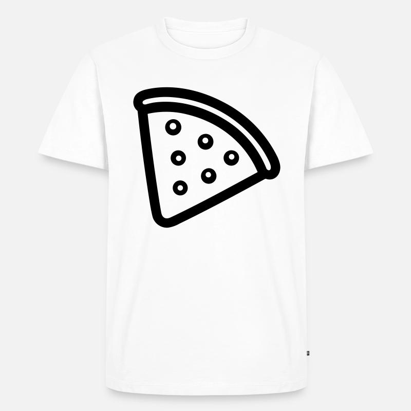 Pizzastück - Männer Premium Bio T-Shirt - Weiß