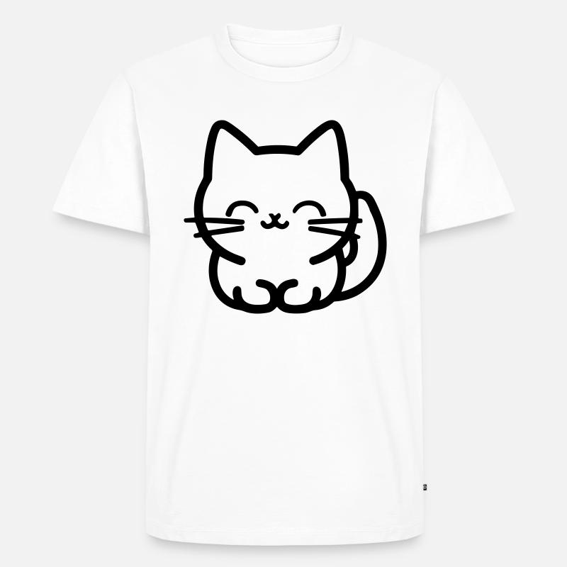 Katze - Männer Premium Bio T-Shirt - Weiß