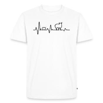 Schaf Schafbock Schäfer Gift idea heartbeat - Men's Premium Organic T-Shirt - white - Front - Nico (187cm)