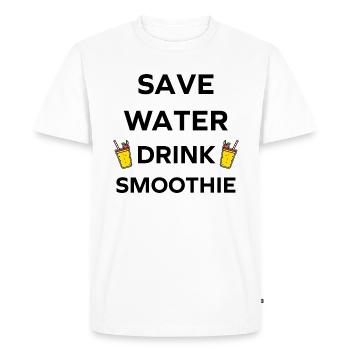 Save water drink smoothies - T-shirt Premium bio Homme - blanc - Devant - Nico (187cm)