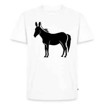 donkey - Men's Premium Organic T-Shirt - white - Front - Nico (187cm)
