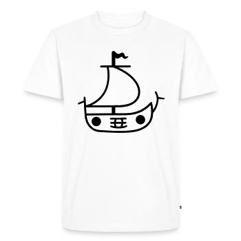 Bateau pirate - T-shirt Premium bio Homme - blanc - Devant - Nico (187cm)