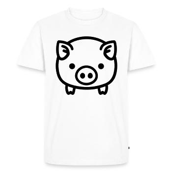 pig - Men's Premium Organic T-Shirt - white - Front - Nico (187cm)