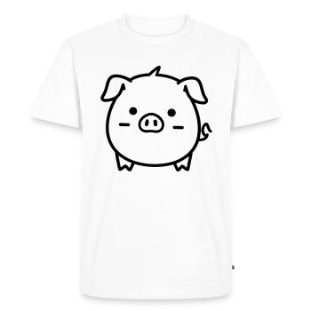 pig - Men's Premium Organic T-Shirt - white - Front - Nico (187cm)