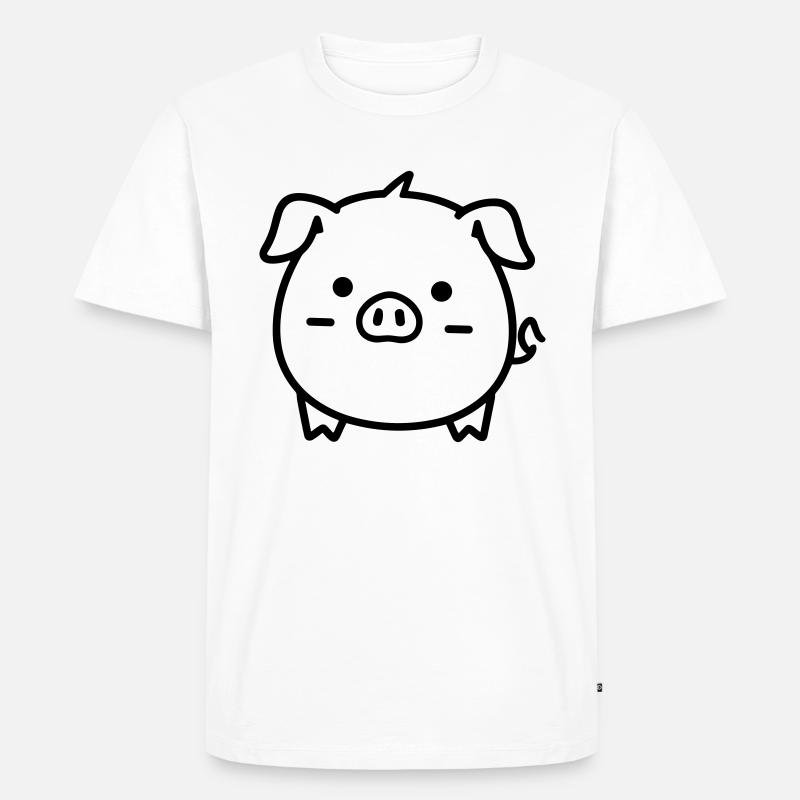 Schwein - Männer Premium Bio T-Shirt - Weiß