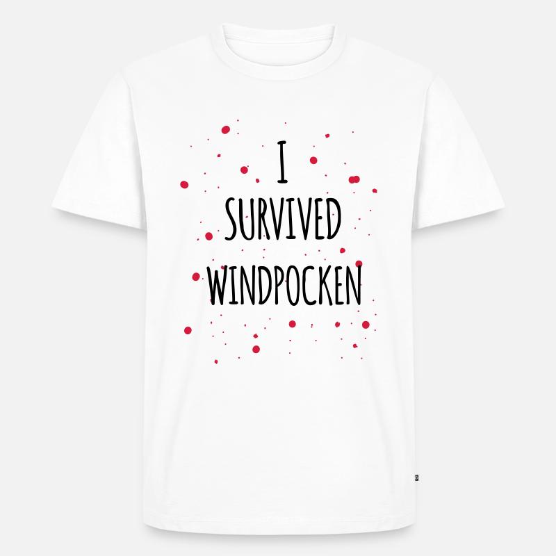 I survived Windpocken 2c - Männer Premium Bio T-Shirt - Weiß