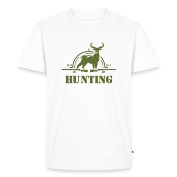Hunting hunters hunt - Men's Premium Organic T-Shirt - white - Front - Nico (187cm)