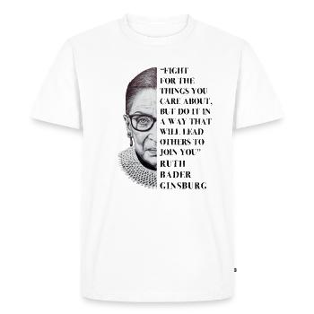 Notorious RBG Shirt Dissent Anti  Political F - Men's Premium Organic T-Shirt - white - Front - Nico (187cm)