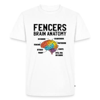 Fechter Gehirn Fechten Geschenkidee - Männer Premium Bio T-Shirt - Weiß - Vorne - Nico (187cm)