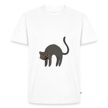 Bedwoman chat chemise de nuit pyjama pyjama lit - T-shirt Premium bio Homme - blanc - Devant - Nico (187cm)