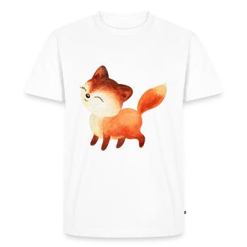 Fox foxes foxy forest animal cute red fox cute - Men's Premium Organic T-Shirt - white - Front - Nico (187cm)