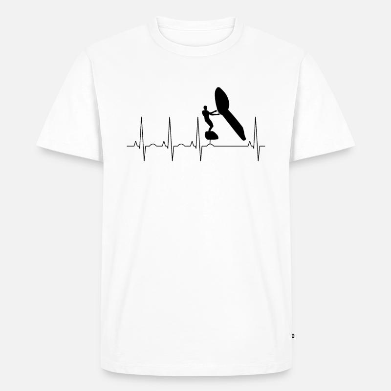 Wingfoil Puls Frequenz - Männer Premium Bio T-Shirt - Weiß