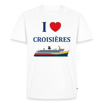 I love Croisières - T-shirt Premium bio Homme - blanc - Devant - Nico (187cm)