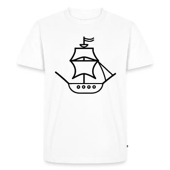 Bateau pirate - T-shirt Premium bio Homme - blanc - Devant - Nico (187cm)