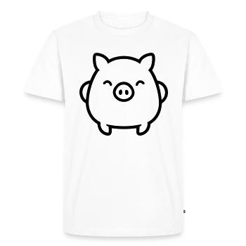 pig - Men's Premium Organic T-Shirt - white - Front - Nico (187cm)