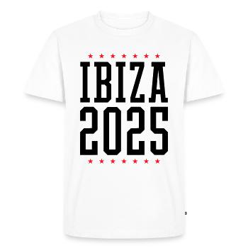 Ibiza 2025 - Men's Premium Organic T-Shirt - white - Front - Nico (187cm)